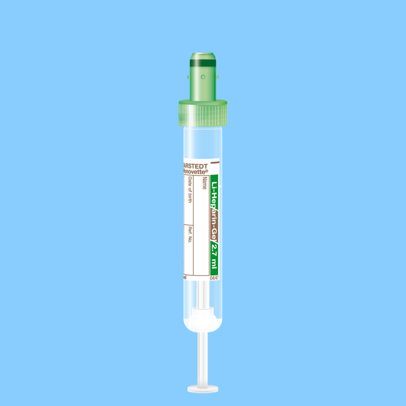 Tube S-MONOVETTE Hép-Lithium Gel Ø 13 mm bouchon vert x 500