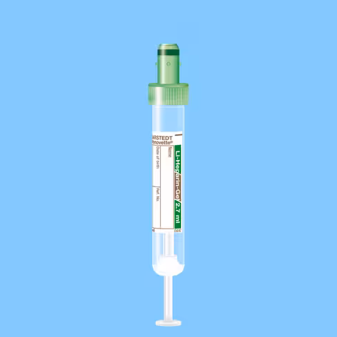 Tube S-MONOVETTE Hép-Lithium Gel Ø 13 mm bouchon vert x 500