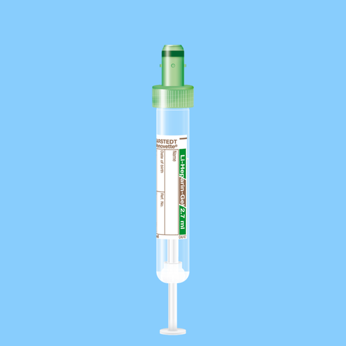Tube S-MONOVETTE Hép-Lithium Gel Ø 13 mm bouchon vert x 500