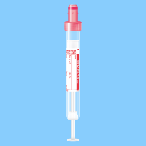 Tube S-MONOVETTE 4,9 ml EDTA K3 Ø 13 mm bouchon rouge étiquette x 500