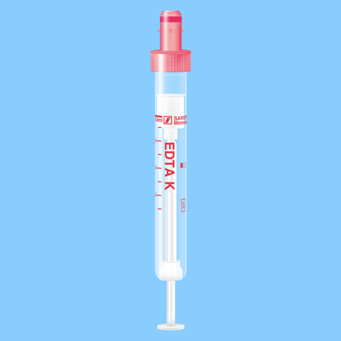 Tube S-MONOVETTE 4,9 ml EDTA K3 Ø 13 mm bouchon rouge étiquette plastique x 500