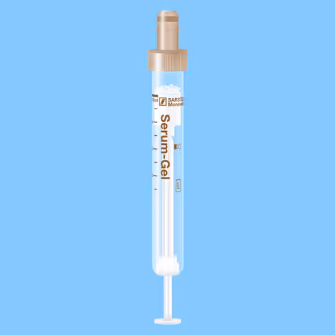 Tube S-MONOVETTE 4,9 ml sérum-gel Ø 13 mm bouchon marron étiquette plastique x 500