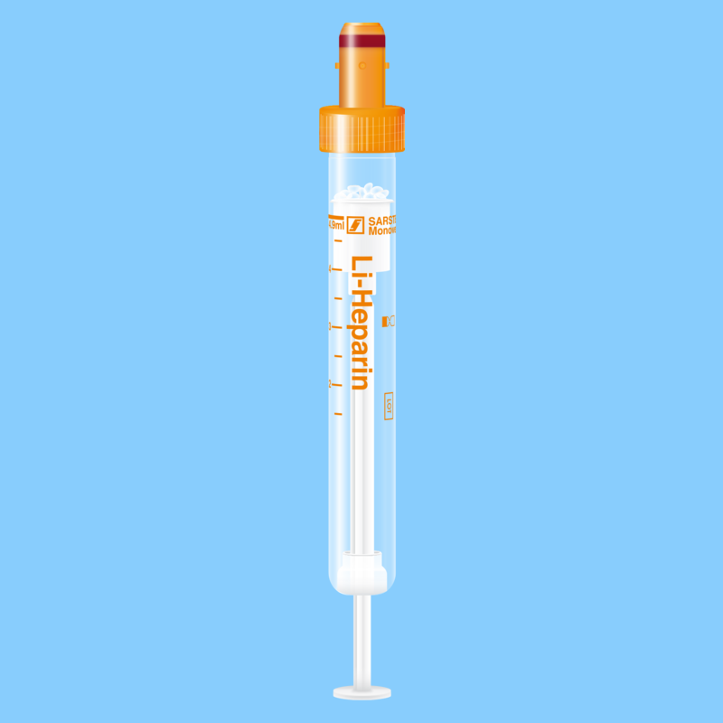 Tube S-MONOVETTE 4,9 ml héparine lithium Ø 13 mm bouchon orange x 500