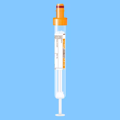 Tube S-MONOVETTE 4,9 ml héparine lithium gel Ø 13 mm bouchon orange x 500