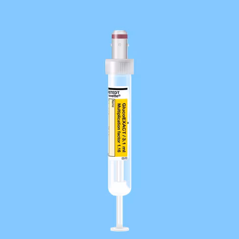 Tube S-MONOVETTE 3,1 ml GlucoEXACT Ø 13 mm bouchon gris x 500
