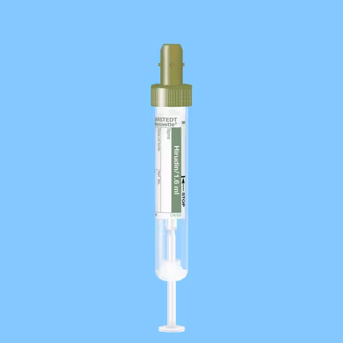 Tube S-MONOVETTE 1.6ml Hirudine Ø 13 mm bouchon kaki x 500