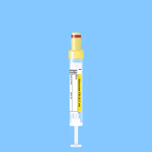 Tube S-MONOVETTE 2,7 ml Glycémie Ø 11 mm bouchon jaune étiquette x 500