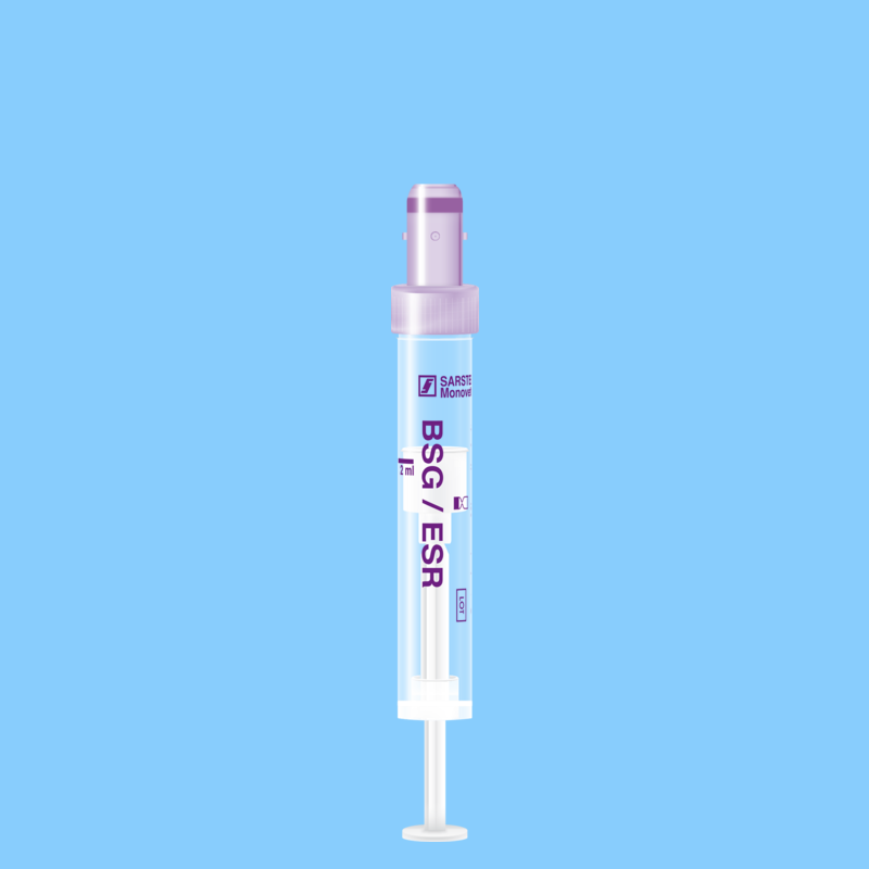 Tube S-MONOVETTE 2 ml Citrate VS Ø 11 mm bouchon mauve étiquette plastique x 500
