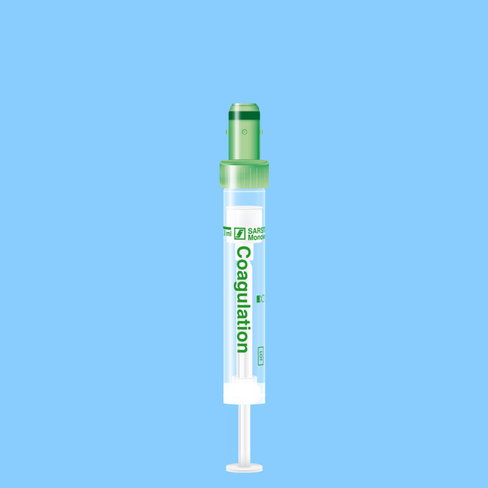 Tube S-MONOVETTE 3 ml Citrate-Coag Ø 11 mm bouchon vert étiquette plastique x 500