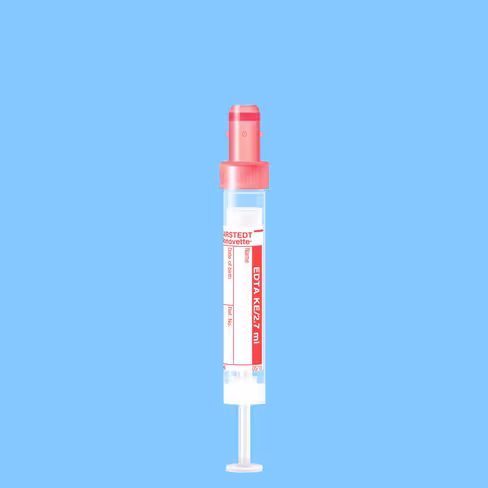 Tube S-MONOVETTE 2,7 ml EDTA K3 Ø 11 mm bouchon rouge étiquette x 500