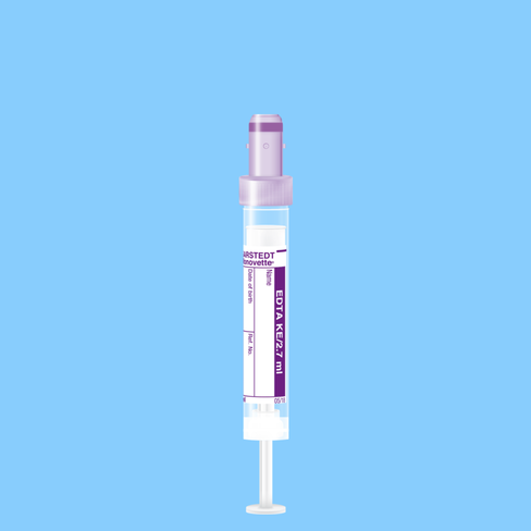 Tube S-MONOVETTE 2,7 ml EDTA K3 Ø 11 mm bouchon mauve étiquette x 500