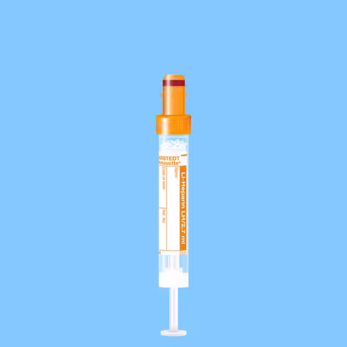 Tube S-MONOVETTE 2,7 ml héparine lithium Ø 11 mm bouchon orange étiquette x 500