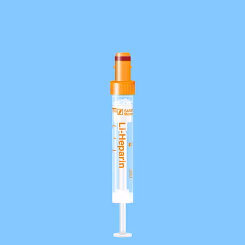 Tube S-MONOVETTE 2,7 ml héparine lithium Ø 11 mm bouchon orange étiquette plastique x 500