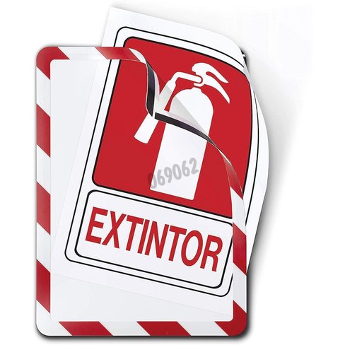 Pochette cadre affichage magneto sécurite sur 3 cotés rouge/blanc x 2