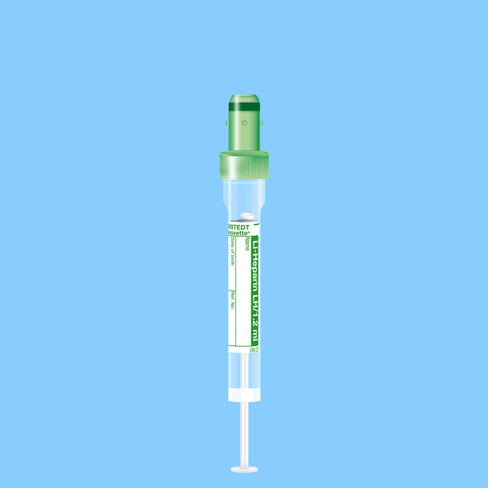 Tube S-MONOVETTE 1,2 ml Héparine Lithium Ø 8 mm bouchon vert x 500
