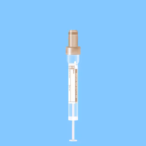 Tube S-MONOVETTE 1,1 ml Sérum-Gel Ø 8 mm bouchon marron x 500