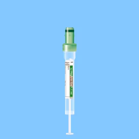 Tube S-Monovette® 1,1 ml, Hép-Lithium Gel, 66 x 8, bouchon vert x 500
