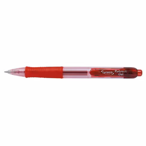 Stylo encre gel Lyreco Premium - rétractable - pointe moyenne - rouge à l'unité