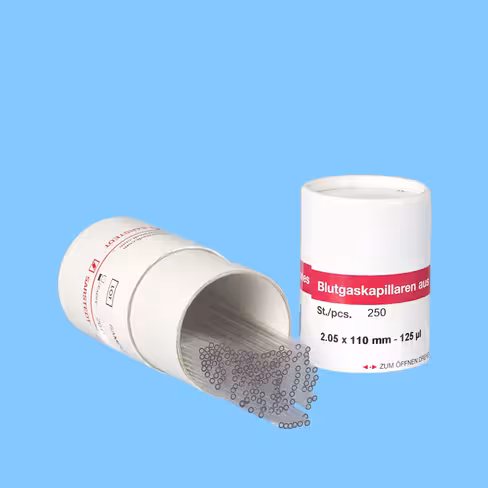 Capillaire PET 125 µl pour gaz du sang x 250