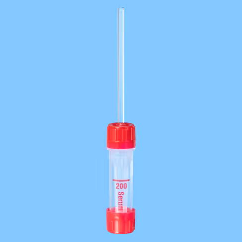 Microvette 200 sérum 200 µl fond conique bouchon rouge x 1000
