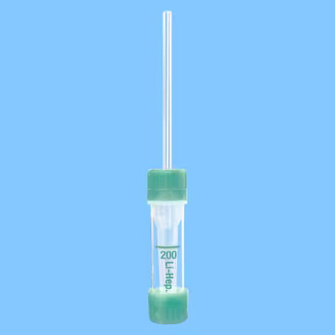 Microvette 200 héparine-Lithium 200 µl fond rond bouchon vert x 1000
