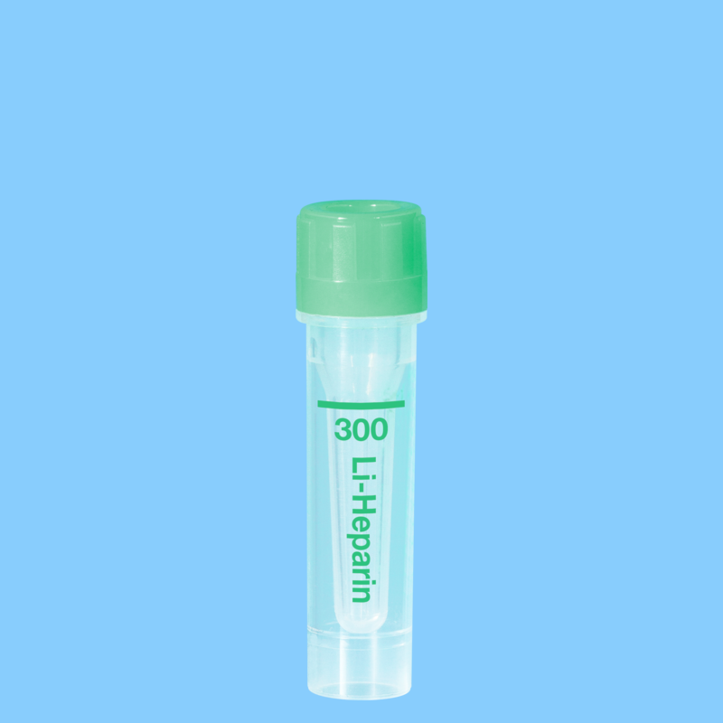 Microvette 300 héparine lithium 300 µl fond conique bouchon vert x 1000
