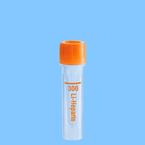 Microvette 300 héparine lithium 300 µl fond conique bouchon orange x 1000