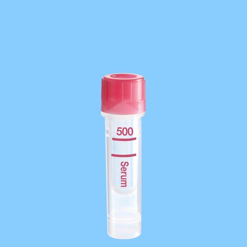 Microvette 500 sérum 500 µl fond rond bouchon rouge x 1000