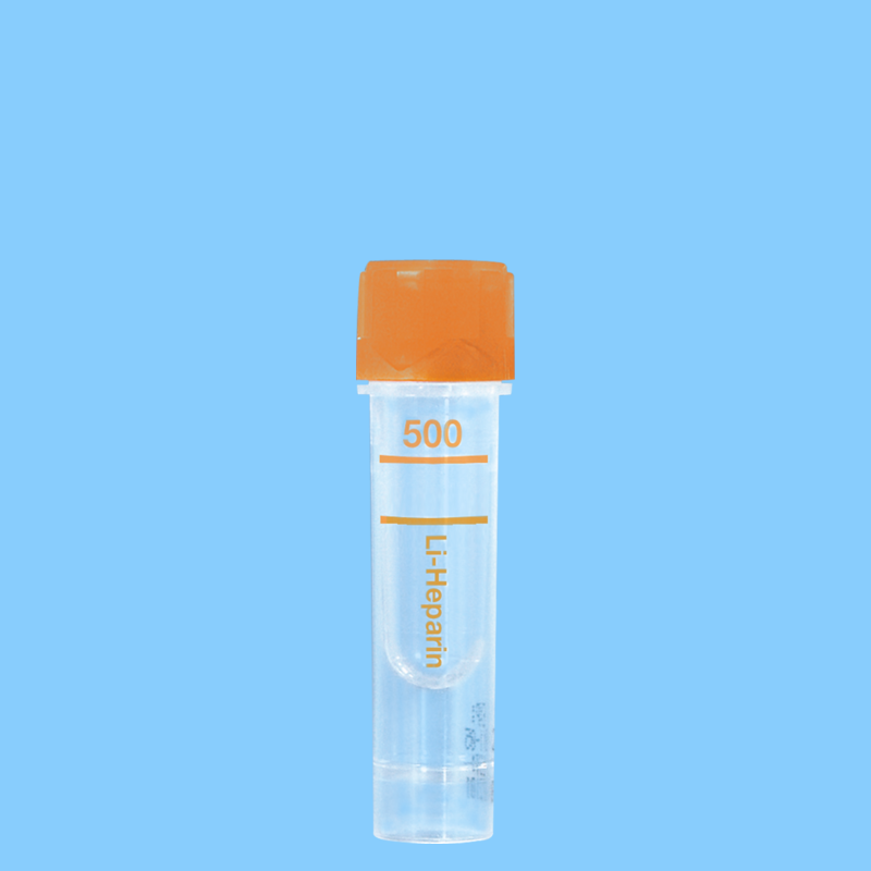 Microvette 500 héparine lithium 500 µl fond rond bouchon orange x 1000