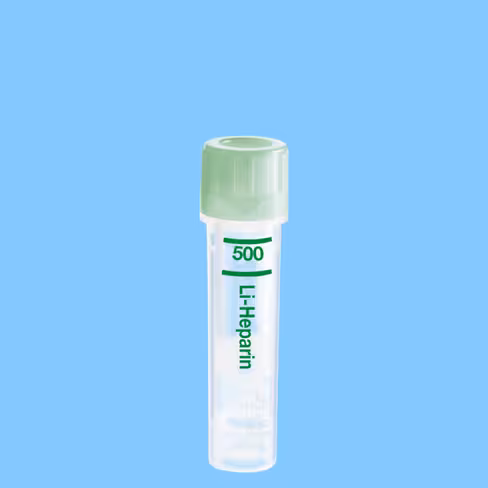 Microvette 500 héparine lithium 500 µl fond rond bouchon vert x 1000