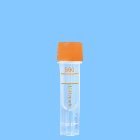 Microvette 500 héparine lithium 500 µl fond rond bouchon orange x 1000