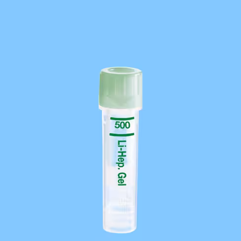Microvette 500 héparine lithium-Gel 500 µl fond rond bouchon vert x 1000