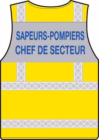 Gilet haute visibilité chef de secteur - bandes grises microprismes