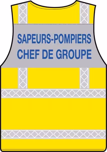 Gilet haute visibilité chef de groupe - bandes grises microprismes