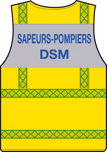 Gilet haute visibilité DSM - bandes vertes microprismes