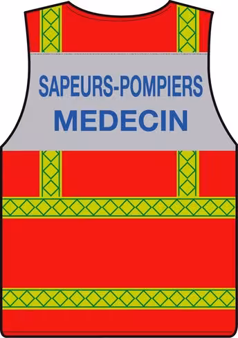 Gilet haute visibilité médecin - bandes vertes microprismes