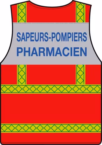 Gilet haute visibilité pharmacien - bandes vertes microprismes