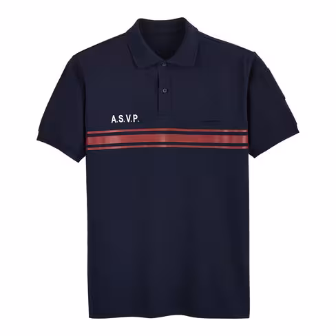 Polo respirant ASVP manches courtes - marine