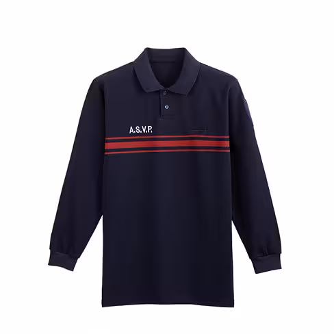 Polo respirant ASVP manches longues - marine