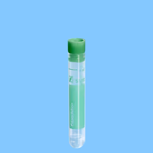Tube 5 ml 75/13 Citrate-Coag Ø 13 mm aplat et bouchon vert x 500