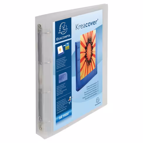 Classeur Exacompta Kreacover A4+ - personnalisable - dos 4 cm - transparent