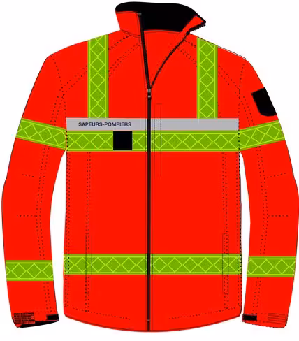 Veste softshell haute visibilité - avec bandes microprismes jaunes