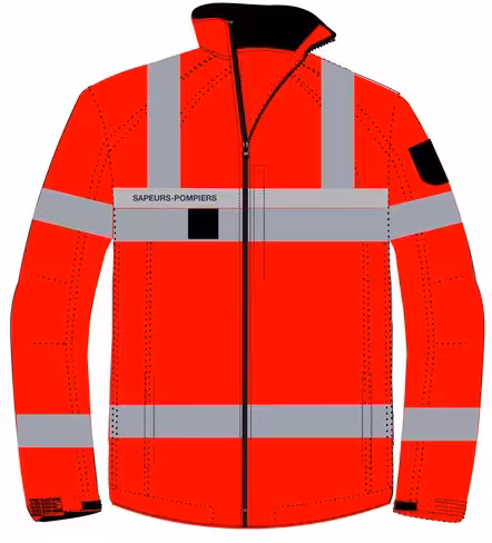 Veste softshell haute visibilité - avec bandes rétro microbilles grises