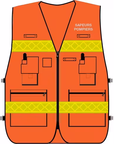 Gilet haute visibilité multipoches - polycoton - prismes jaunes