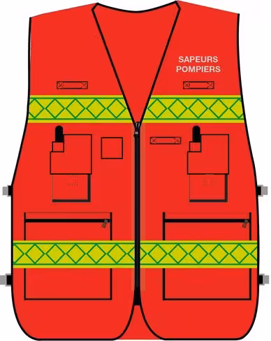 Gilet haute visibilité multipoches - polycoton - prismes jaune/vert