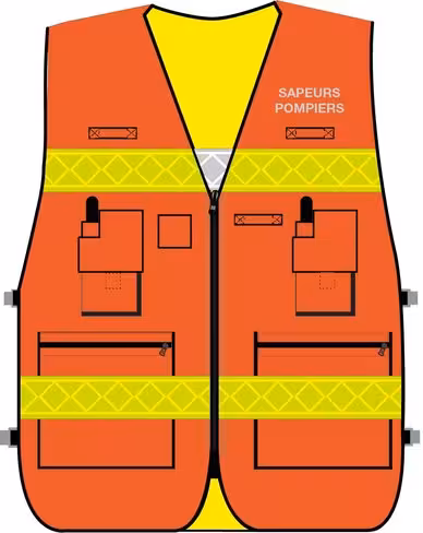 Gilet haute visibilité réversible multipoches - maille ignifugée