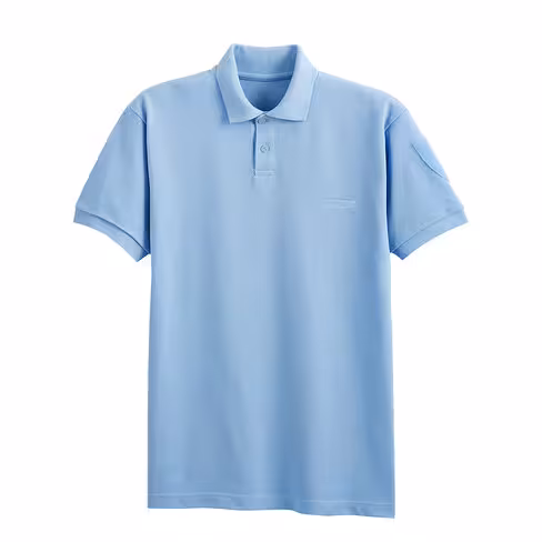 Polo respirant ASVP manches courtes - bleu ciel