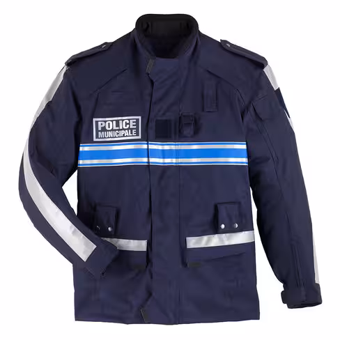 Blouson motard hiver coqué PM - marine