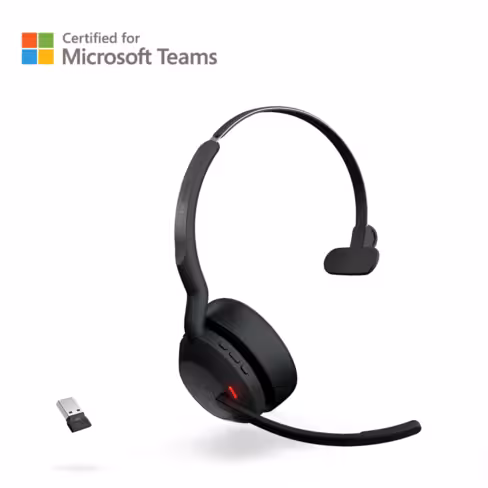 Casque sans fil pour softphonie Jabra Evolve2 55 USB-A MS Mono sans base de charge