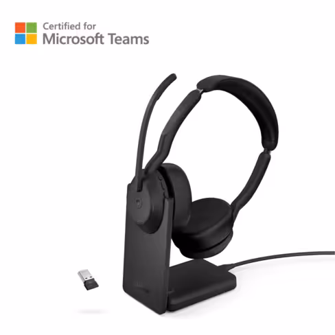 Casque sans fil Bluetooth pour PC Jabra Evolve2 55 USB-A Stereo MS + base de charge